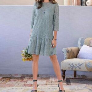 Sundance Windflower Whisper Dress Size XS Embroidered Lace Sheer Green